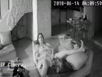 Wife caught letting the dog lick her cunt again